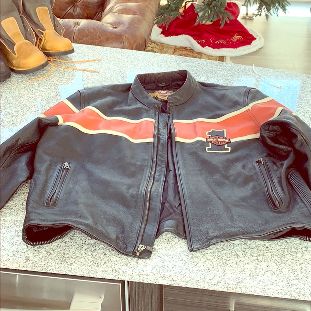 Lightly broken in XXL Harley Leather Jacket